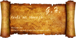 Gnámt Henrik névjegykártya